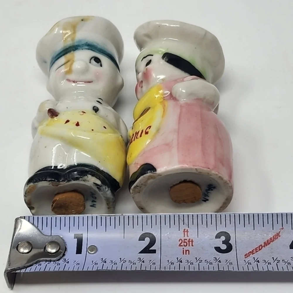 Vintage Ceramic Japan Man And‎ Woman Chefs Salt And Pepper Shakers
